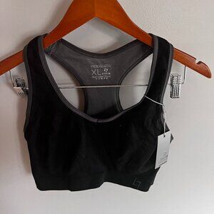 Fittin Active Glow Sports Bra Black Size XL NWT